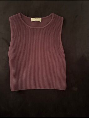 Babaton Sleeveless Ribbed Tank — Plum